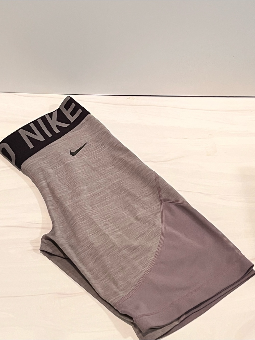 Nike Women’s grey Bike Shorts with Branded Black Waistband